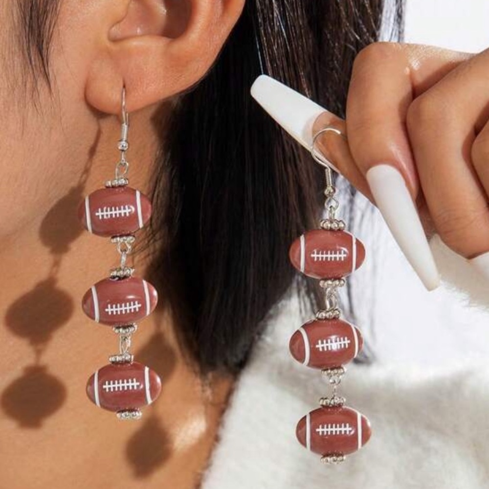 Football Dangle Earrings